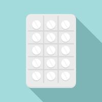 icono de paquete de pastillas redondas, tipo plano vector