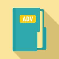 Advertising folder icon, flat style vector