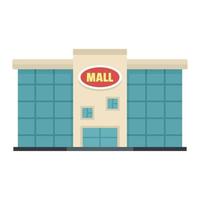 icono del centro comercial de la ciudad local, estilo plano vector