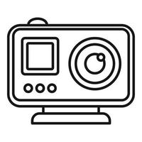 Modern action camera icon, outline style vector