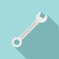 Fix wrench icon, flat style vector