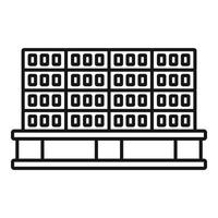Bricks pallet icon, outline style vector