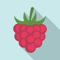 Fruit raspberry icon, flat style vector