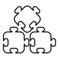 Jigsaw pieces icon, outline style vector