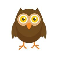 Wise owl icon, flat style vector