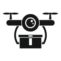 icono de entrega rápida de drones, estilo simple vector