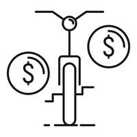 Rent bike icon, outline style vector