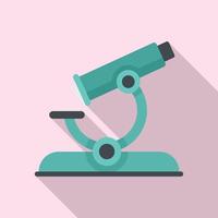 Lesson microscope icon, flat style vector