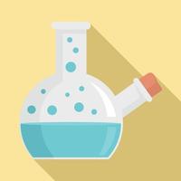 Cork boiling flask icon, flat style vector