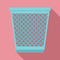 Garbage basket icon, flat style vector