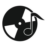 Music cd icon, simple style vector