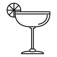Orange fruit cocktail icon, outline style vector
