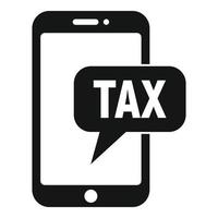 Tax smartphone icon, simple style vector