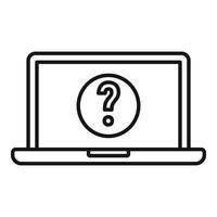 Laptop password request icon, outline style vector