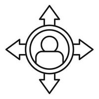 Man right decision icon, outline style vector