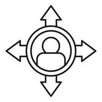 Man right decision icon, outline style vector