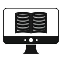 Computer ebook icon, simple style vector