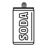 Soda tin can icon, outline style vector