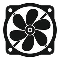 icono de ventilador de computadora, estilo simple vector