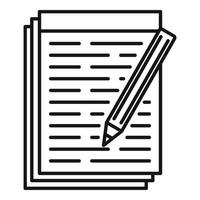 Pen paper notebook icon, outline style vector