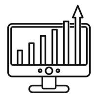 Advertising monitor chart icon, outline style vector