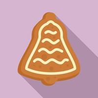 Gingerbread fir tree icon, flat style vector