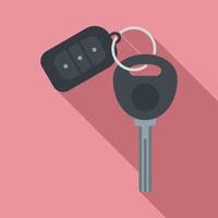 Auto alarm key icon, flat style vector