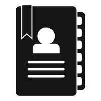 icono de cuaderno de administración, estilo simple vector