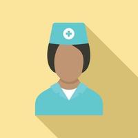 Nurse character icon, flat style vector