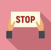 Stop protest icon, flat style vector