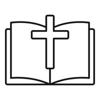 icono de libro de la biblia, estilo de contorno vector