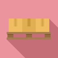 Parcel pallet icon, flat style vector