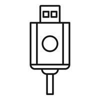 icono de cable usb, estilo de esquema vector