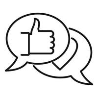 Thumb up chat icon, outline style vector
