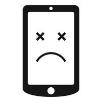 Broken mobile phone icon, simple style vector