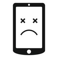 Broken mobile phone icon, simple style vector