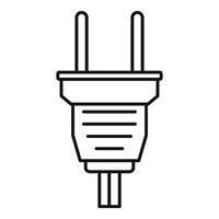 icono de enchufe de cable, estilo de esquema vector