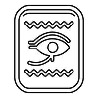 Egypt gold card icon, outline style vector