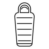 Sleeping bag equipment icon, outline style vector