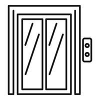 Button elevator icon, outline style vector