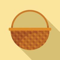 Container wicker icon, flat style vector