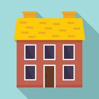 Chalet cottage icon, flat style vector