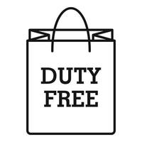 Duty free paper bag icon, outline style vector