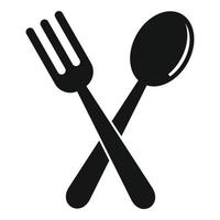 Plastic fork spoon icon, simple style vector