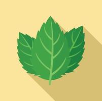 Mint leaf icon, flat style vector