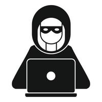 Hacker man icon, simple style vector