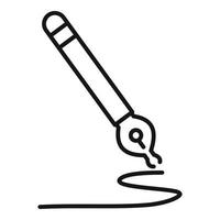 Writing ink pen icon, outline style vector