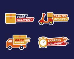 Set of Free shipping and delivery Badge Icon vector