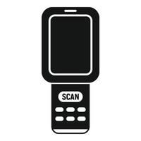 Barcode scanner monitor icon, simple style vector