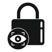 Padlock authentication icon, simple style vector